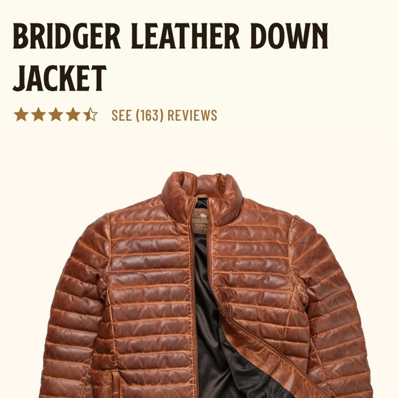 Buffalo Jackson Trading Company Other - Men's Leather Puffer Jacket - Brown Buffalo Jackson